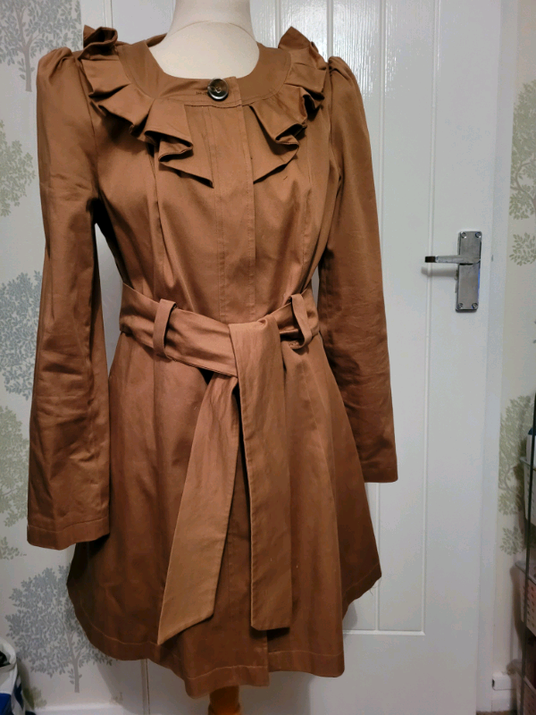 Ladies caramel coloured raincoat size 